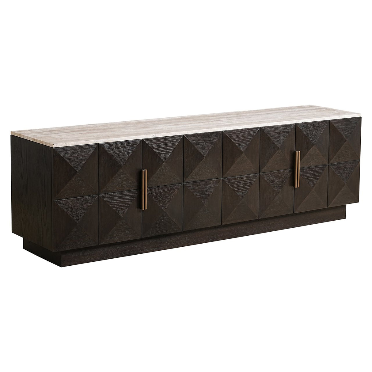 Tv-dressoir Claremont 4-deurs (Brown) van Richmond Interiors – Luxe comfort op maat van PureWonen. Vraag naar de beste prijs.
