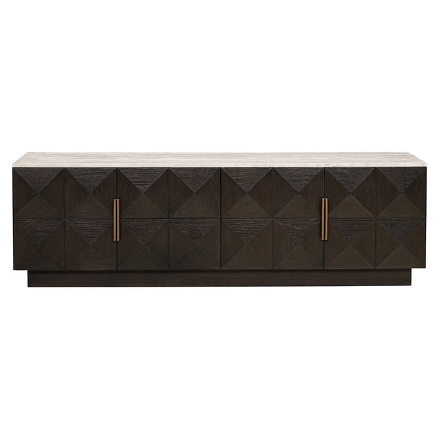 Tv-dressoir Claremont 4-deurs (Brown) van Richmond Interiors – Luxe comfort op maat van PureWonen. Vraag naar de beste prijs.
