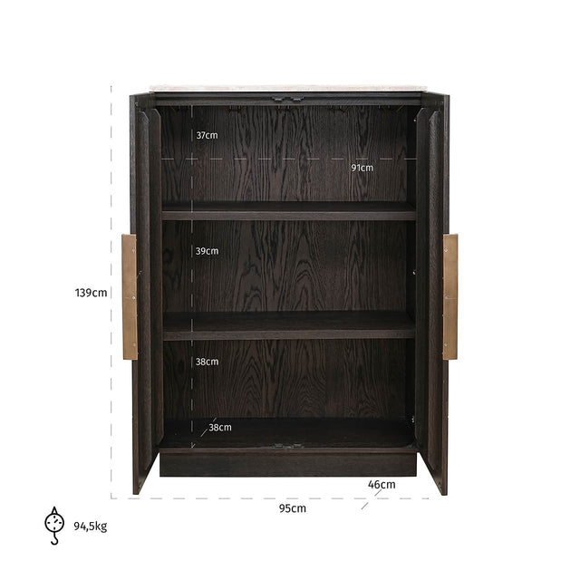 Wandkast Claremont 2-deurs (Brown) van Richmond Interiors – Luxe comfort op maat van PureWonen. Vraag naar de beste prijs.