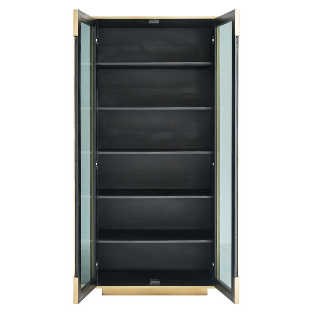 Wandkast Finsbury 2-deurs (Black/gold) van Richmond Interiors – Luxe comfort op maat van PureWonen. Vraag naar de beste prijs.