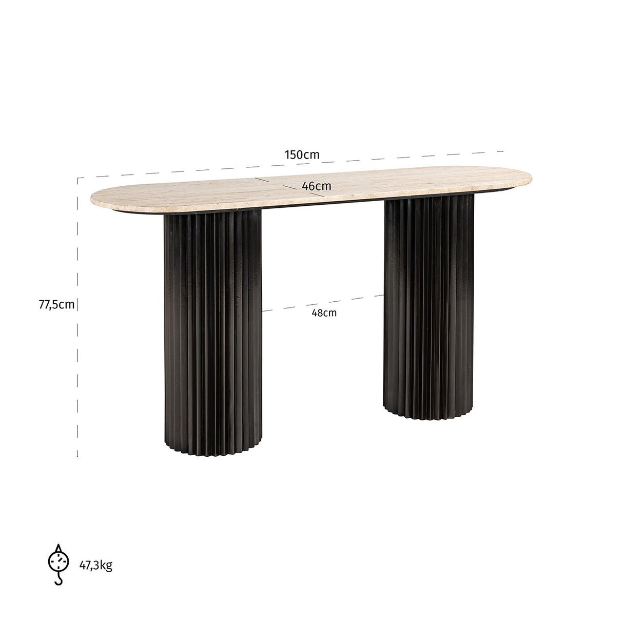 Wandtafel Hampton (Dark brown) van Richmond Interiors – Luxe comfort op maat van PureWonen. Vraag naar de beste prijs.