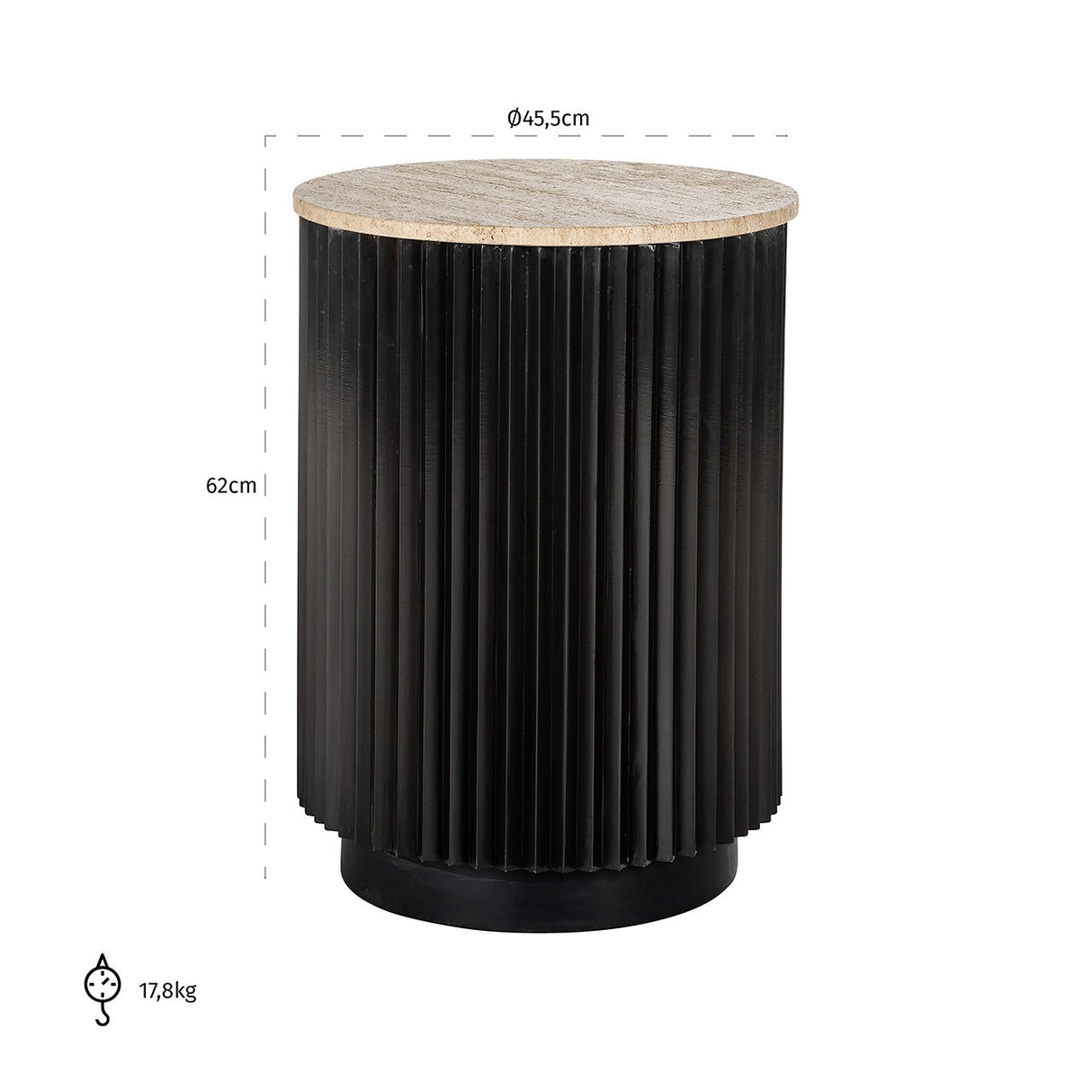 Bijzettafel Hampton 45Ø (Dark brown) van Richmond Interiors – Luxe comfort op maat van PureWonen. Vraag naar de beste prijs.