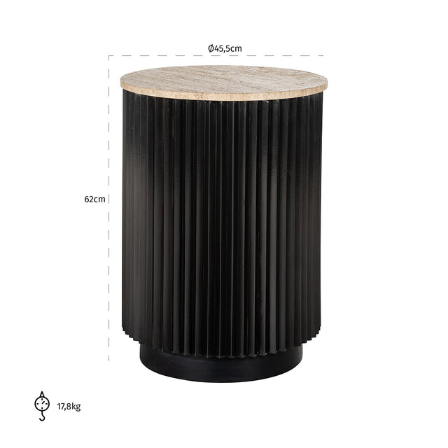 Bijzettafel Hampton 45Ø (Dark brown) van Richmond Interiors – Luxe comfort op maat van PureWonen. Vraag naar de beste prijs.