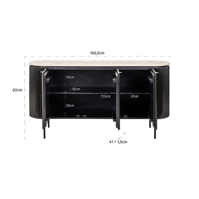 Dressoir Hampton (Dark brown) van Richmond Interiors – Luxe comfort op maat van PureWonen. Vraag naar de beste prijs.
