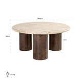Salontafel Douglas 90Ø (Brown) van Richmond Interiors – Luxe comfort op maat van PureWonen. Vraag naar de beste prijs.