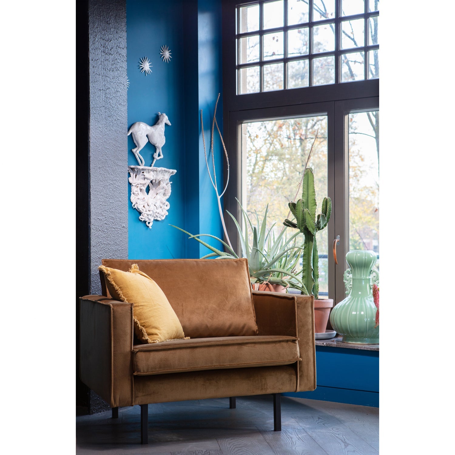 Rodeo Fauteuil Velvet Honinggeel