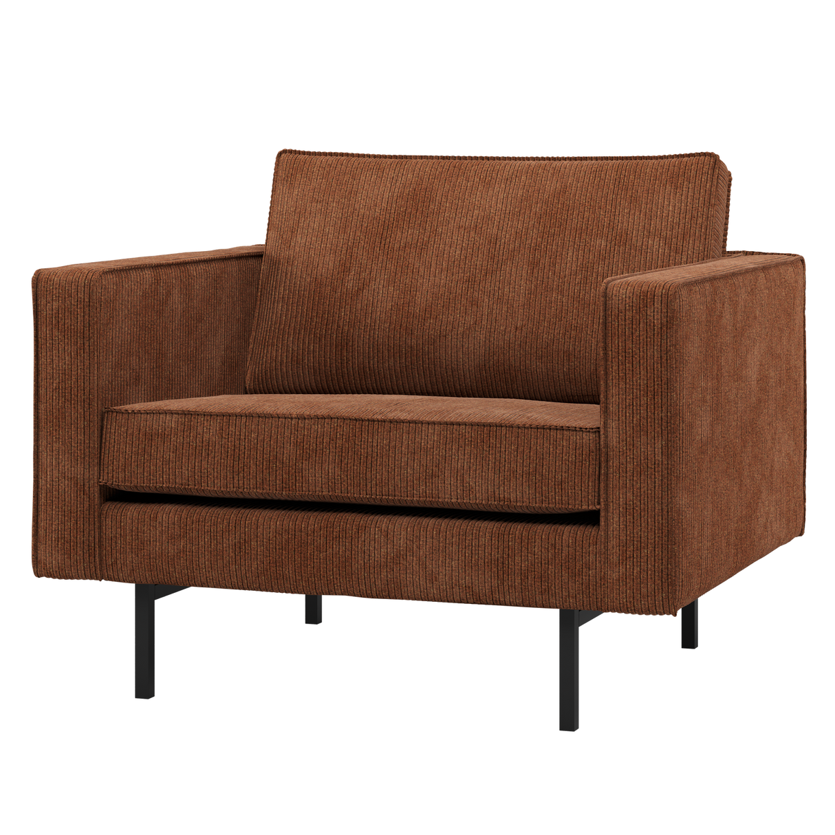 Rodeo Fauteuil Ribstof Roestbruin