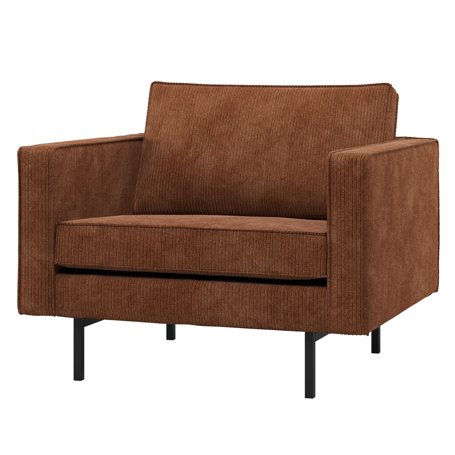 Rodeo Fauteuil Ribstof Roestbruin