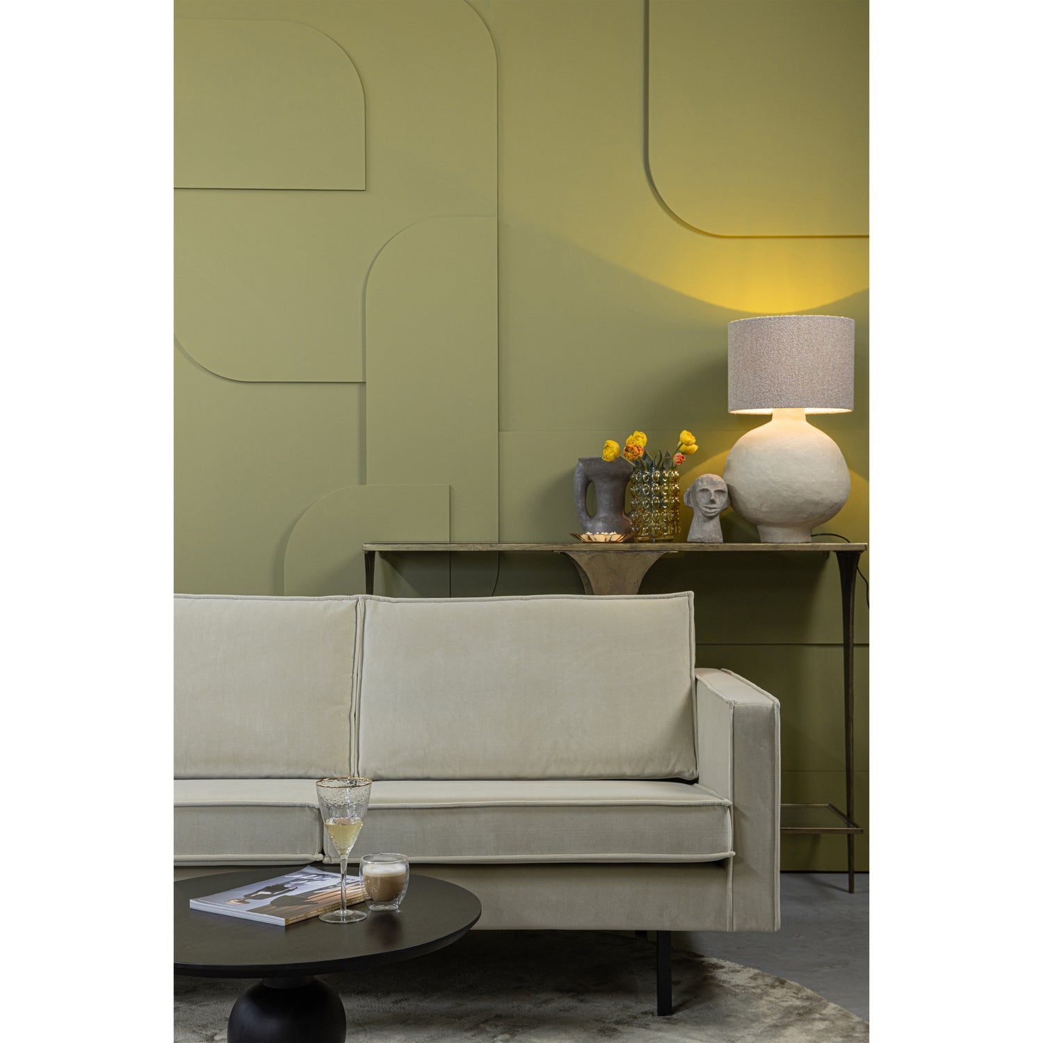 Rodeo Chaise Longue Bank Links Velvet Pistache