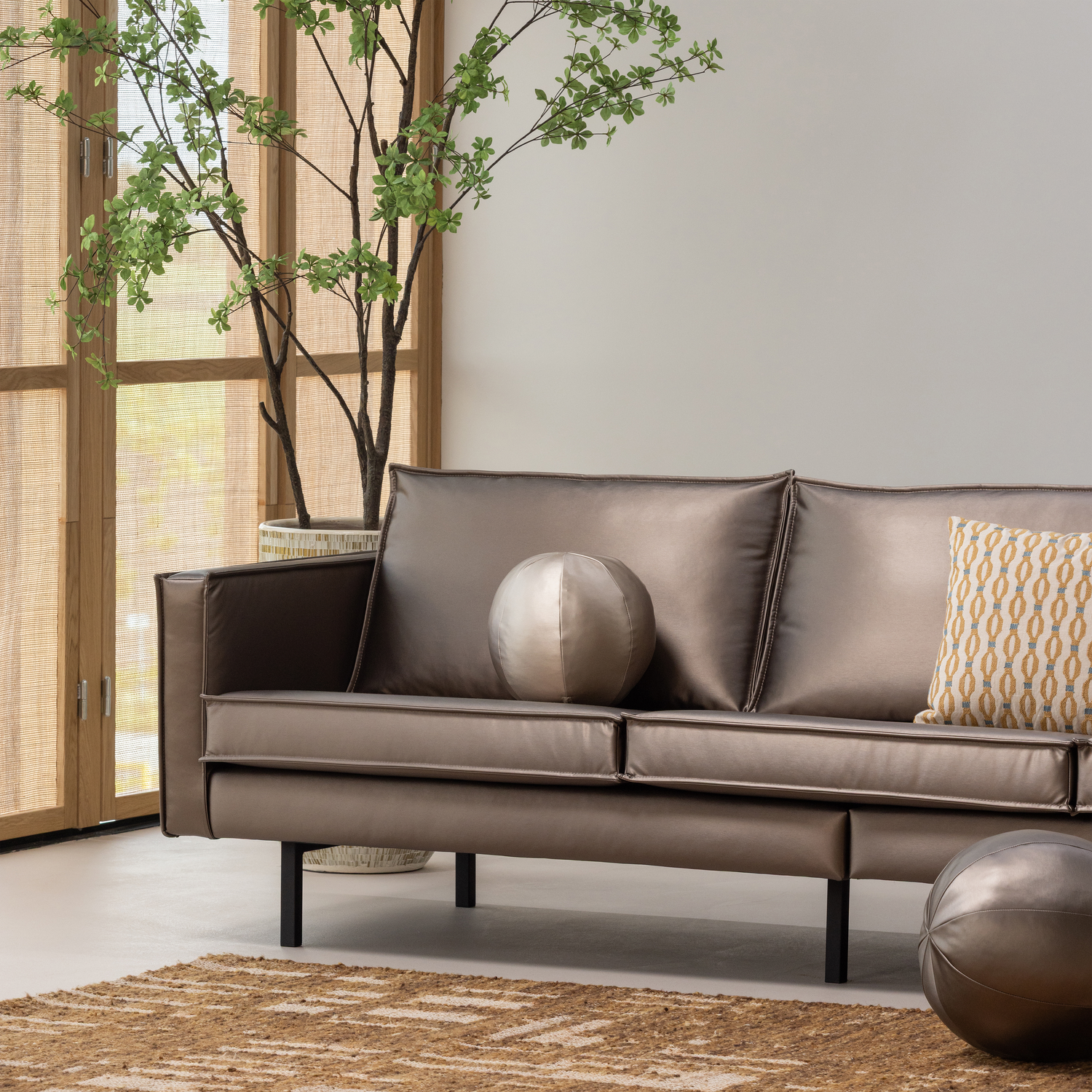 Rodeo Bal Kussen Klein Metallic Naturel