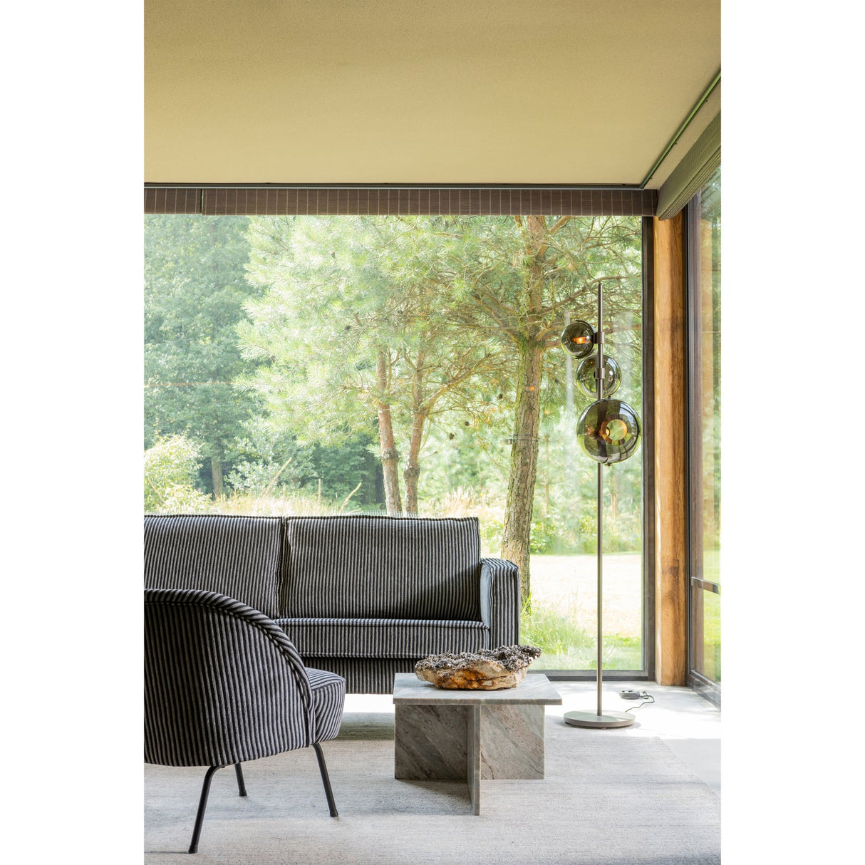 Vogue Fauteuil Streep Zwart/Grijs