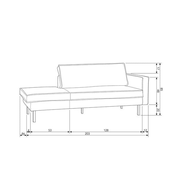 Rodeo Daybed Rechts Boucle Naturel