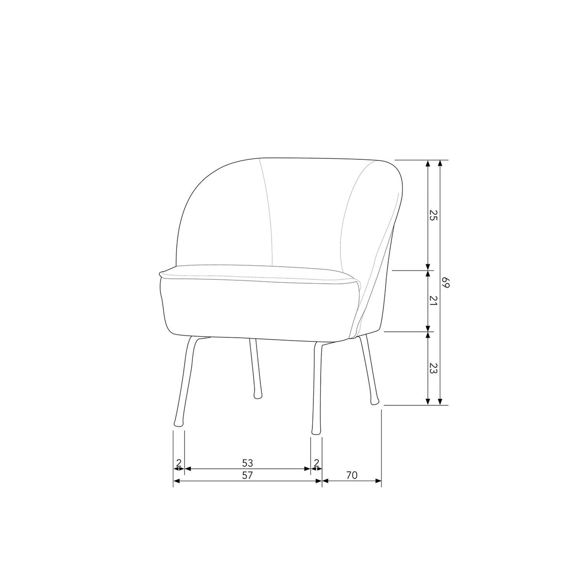 Vogue Fauteuil Velvet Khaki