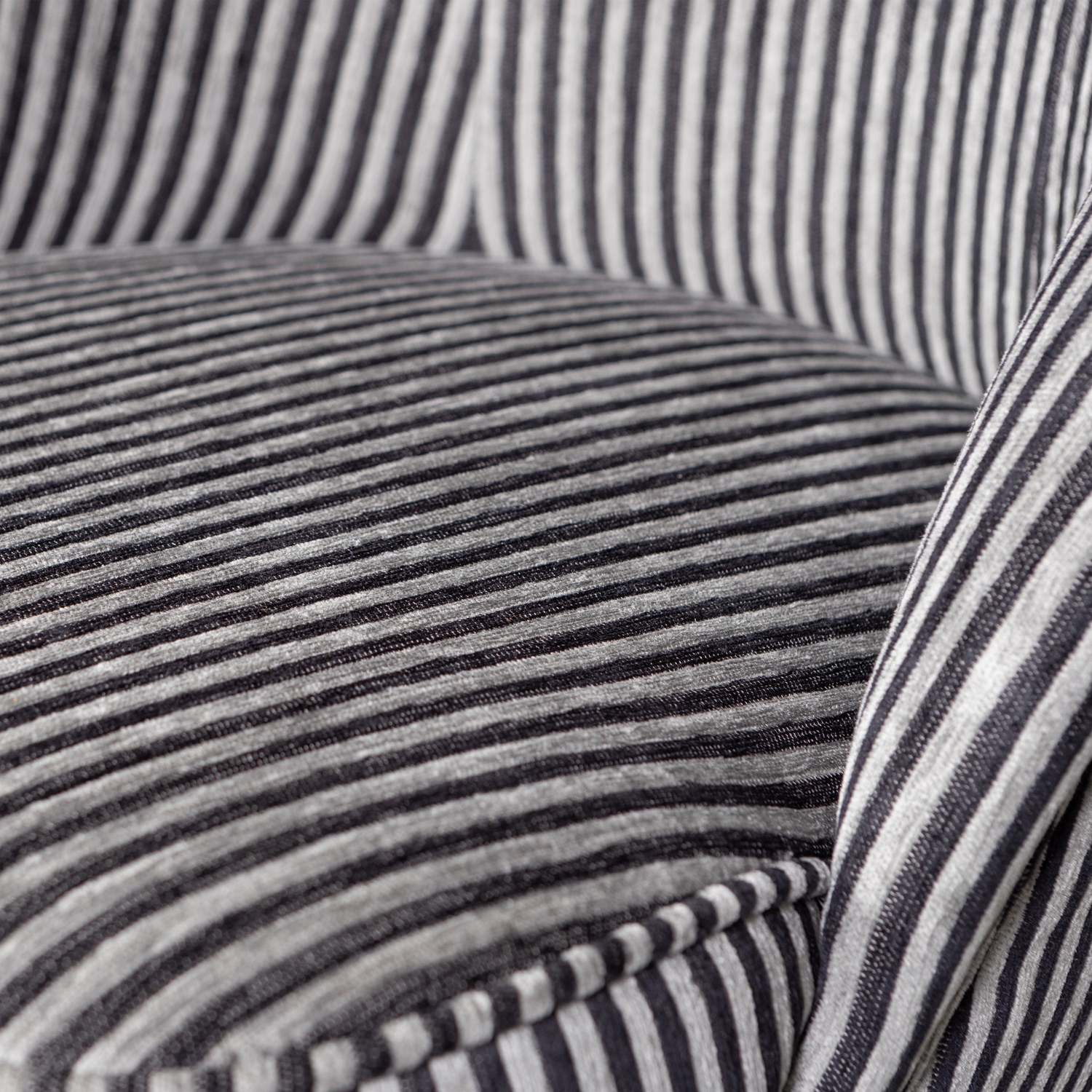 Vogue Fauteuil Streep Zwart/Grijs