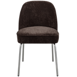 Vogue Eetkamerstoel 3 D Chenille Donkerbruin Chrome Poot