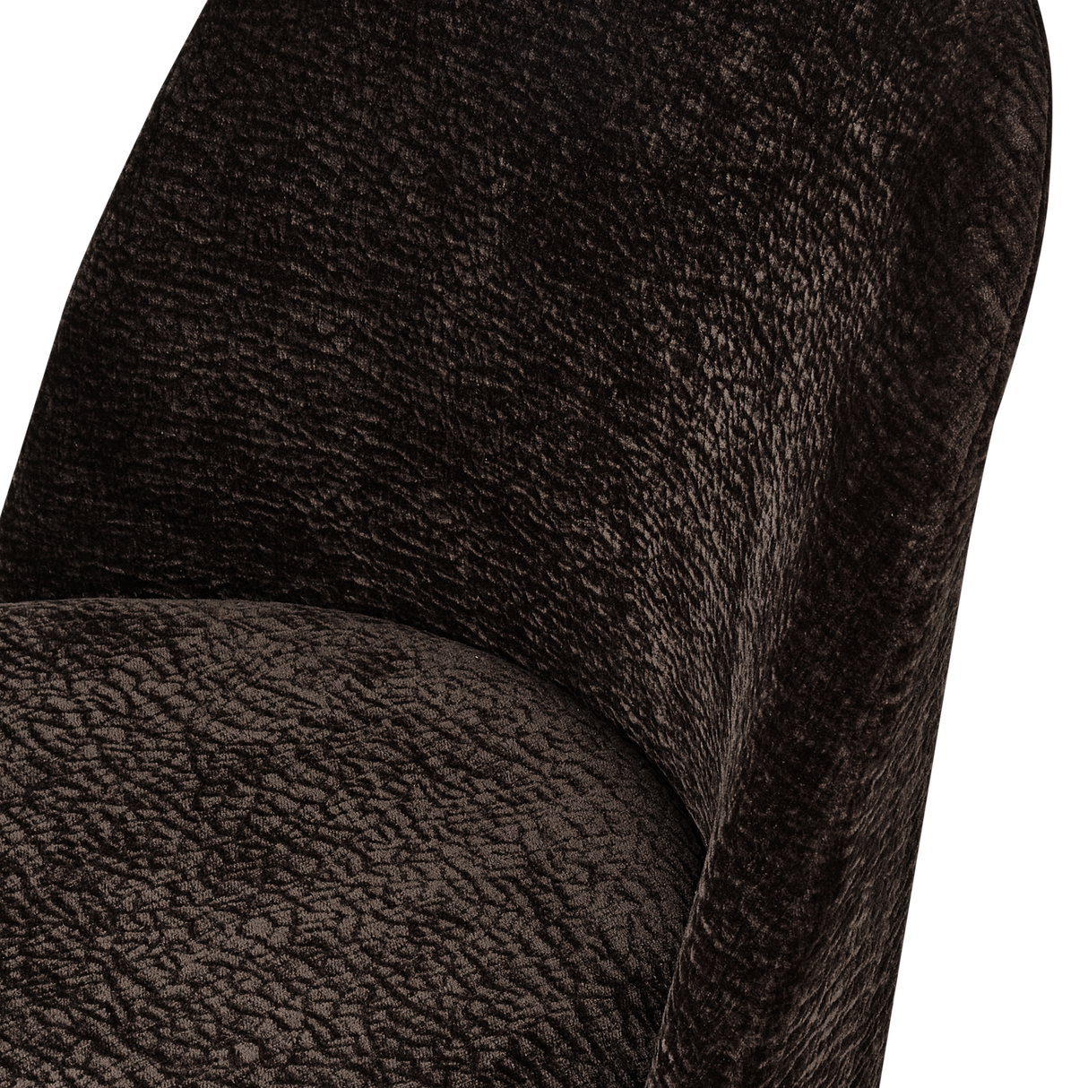 Vogue Eetkamerstoel 3 D Chenille Donkerbruin Chrome Poot