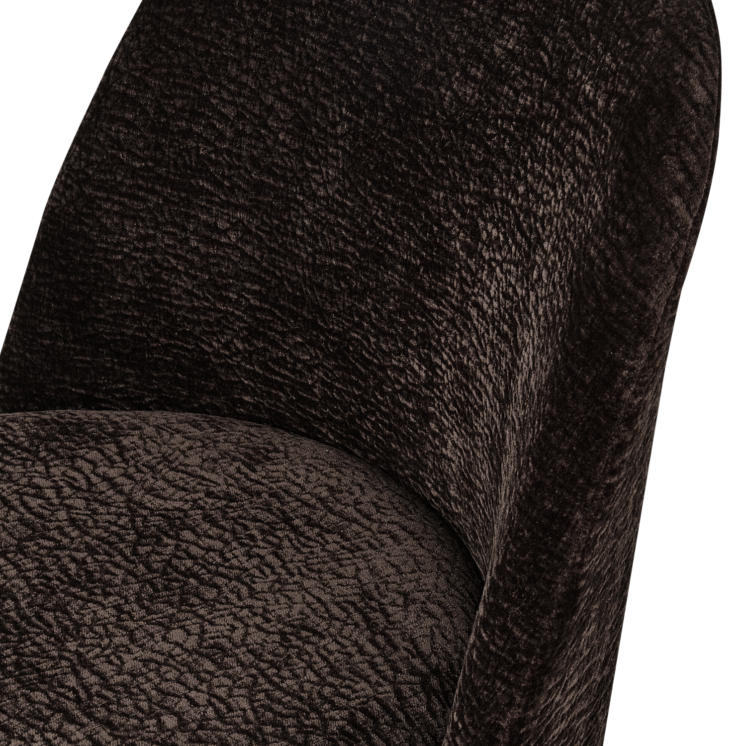 Vogue Eetkamerstoel 3 D Chenille Donkerbruin Chrome Poot