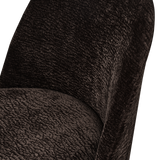 Vogue Eetkamerstoel 3 D Chenille Donkerbruin Chrome Poot