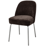 Vogue Eetkamerstoel 3 D Chenille Donkerbruin Chrome Poot