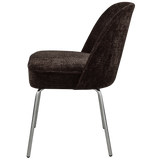 Vogue Eetkamerstoel 3 D Chenille Donkerbruin Chrome Poot
