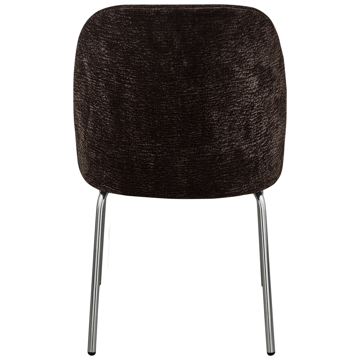 Vogue Eetkamerstoel 3 D Chenille Donkerbruin Chrome Poot