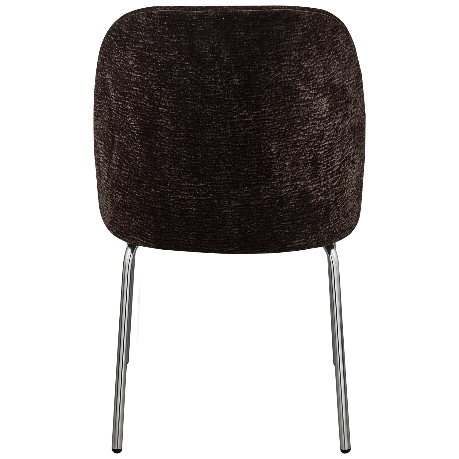 Vogue Eetkamerstoel 3 D Chenille Donkerbruin Chrome Poot