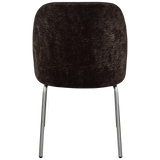 Vogue Eetkamerstoel 3 D Chenille Donkerbruin Chrome Poot