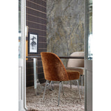 Vogue Eetkamerstoel 3 D Chenille Middenbruin Chrome Poot
