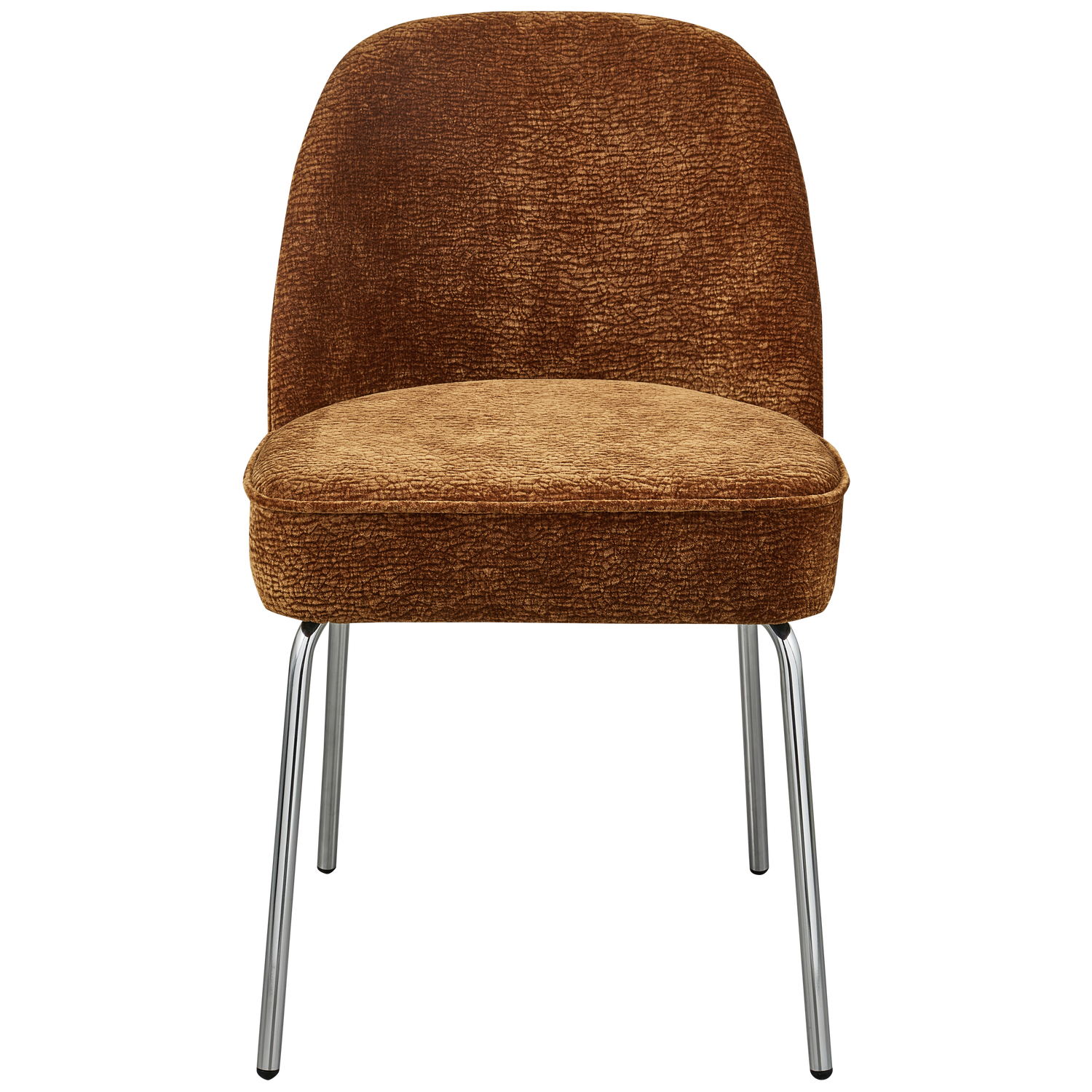 Vogue Eetkamerstoel 3 D Chenille Middenbruin Chrome Poot