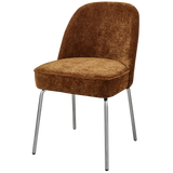 Vogue Eetkamerstoel 3 D Chenille Middenbruin Chrome Poot