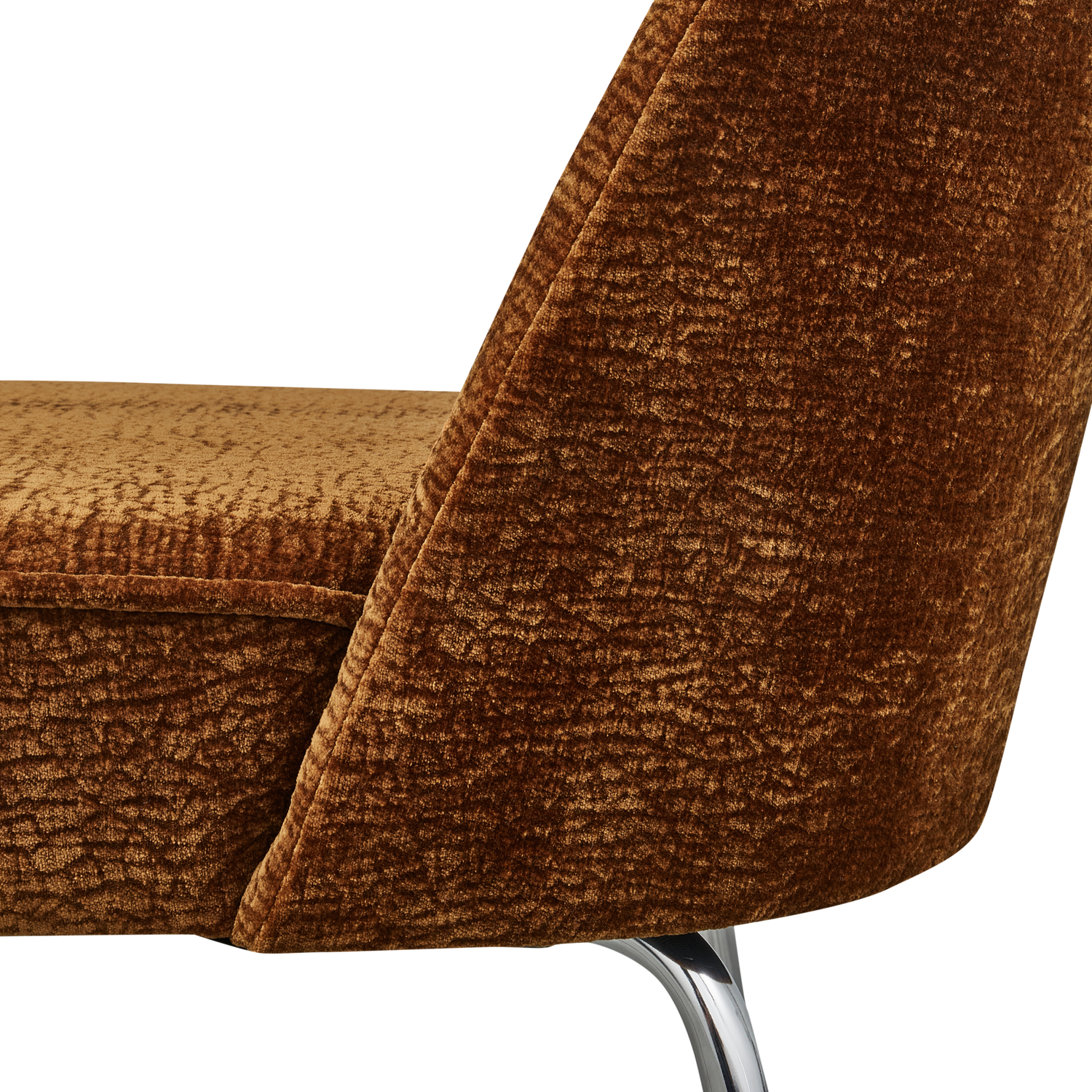 Vogue Eetkamerstoel 3 D Chenille Middenbruin Chrome Poot
