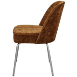 Vogue Eetkamerstoel 3 D Chenille Middenbruin Chrome Poot