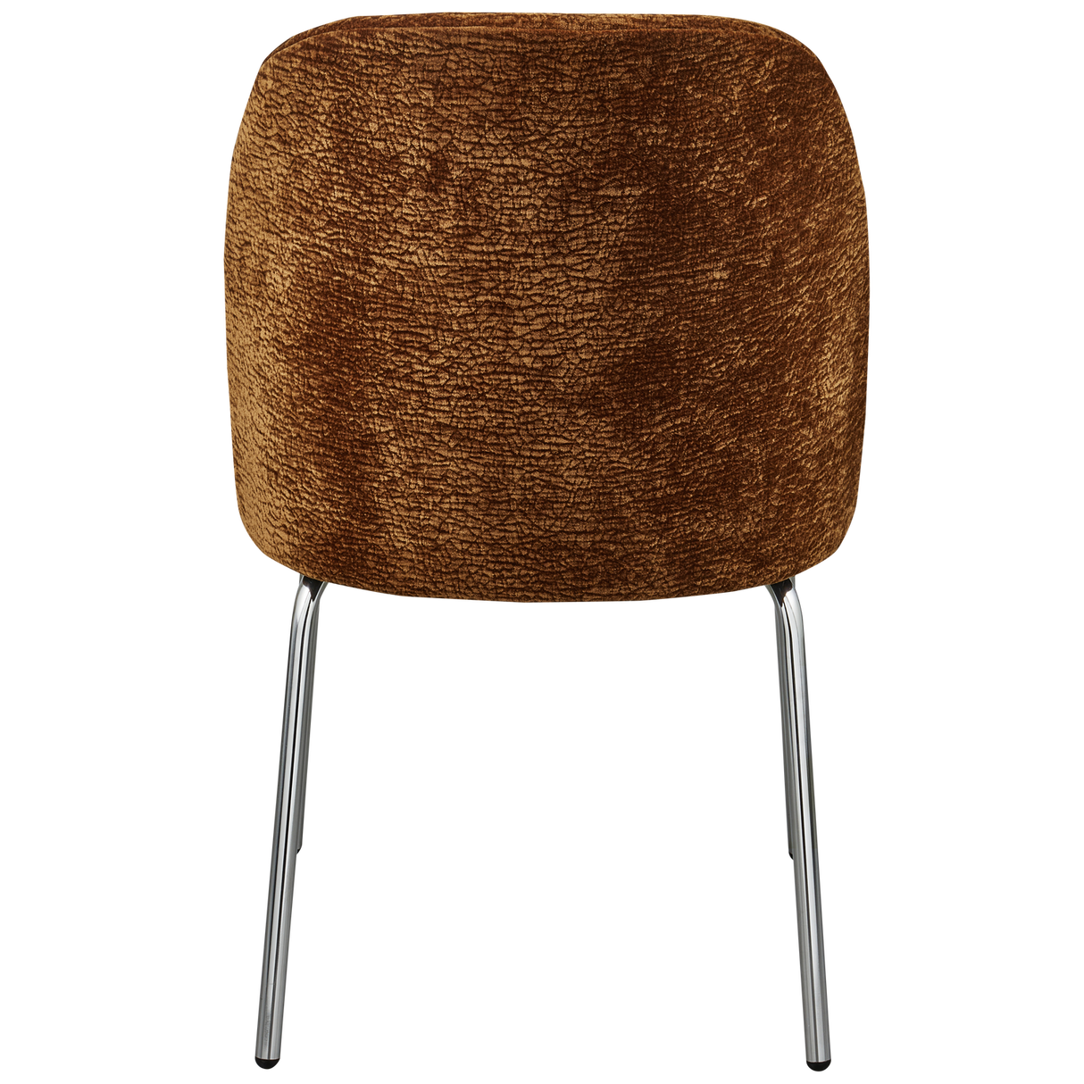 Vogue Eetkamerstoel 3 D Chenille Middenbruin Chrome Poot
