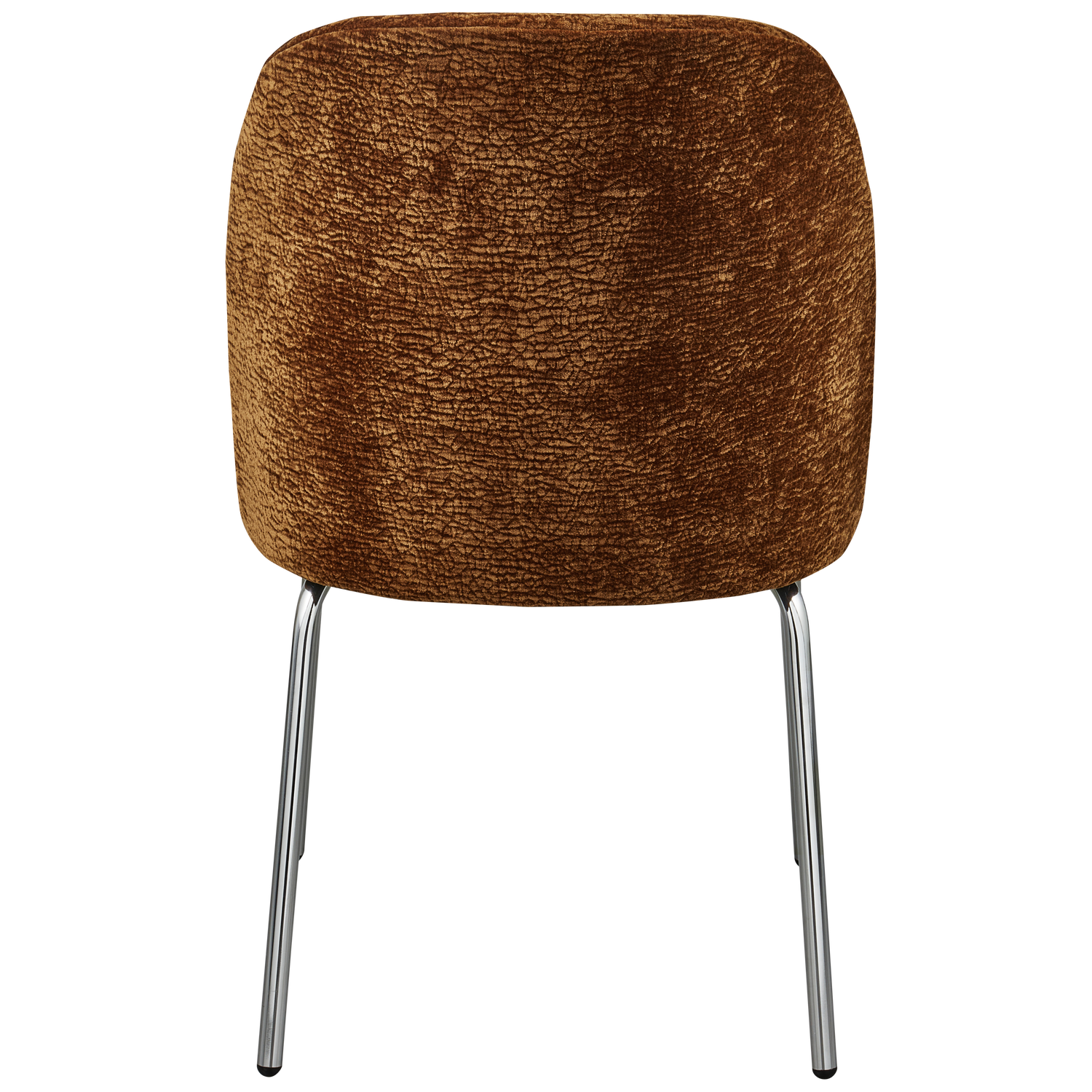 Vogue Eetkamerstoel 3 D Chenille Middenbruin Chrome Poot