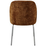 Vogue Eetkamerstoel 3 D Chenille Middenbruin Chrome Poot