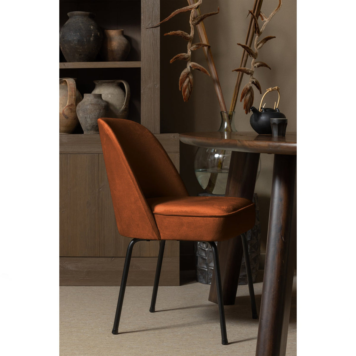 Vogue Eetkamerstoel Velvet Roest