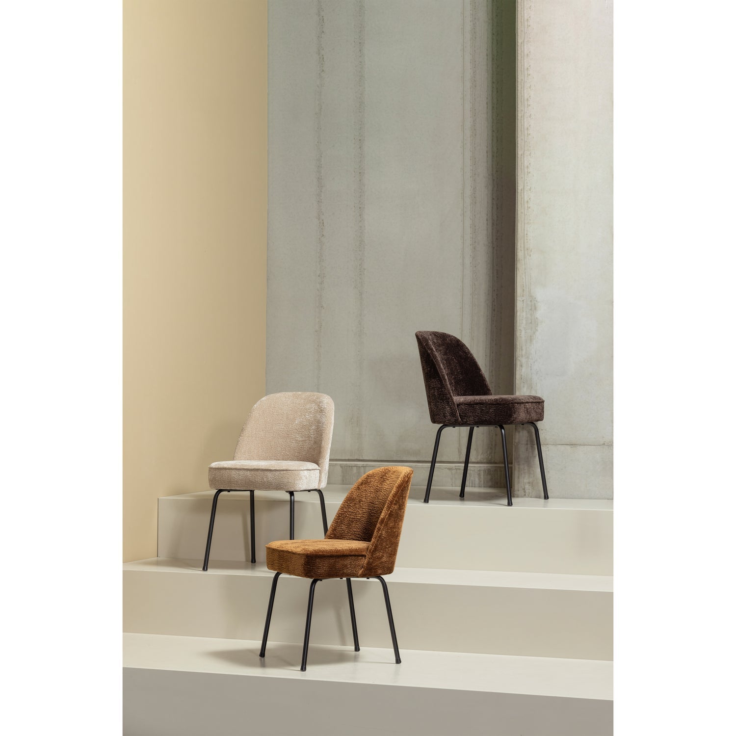 Vogue Eetkamerstoel 3 D Chenille Donkerbruin