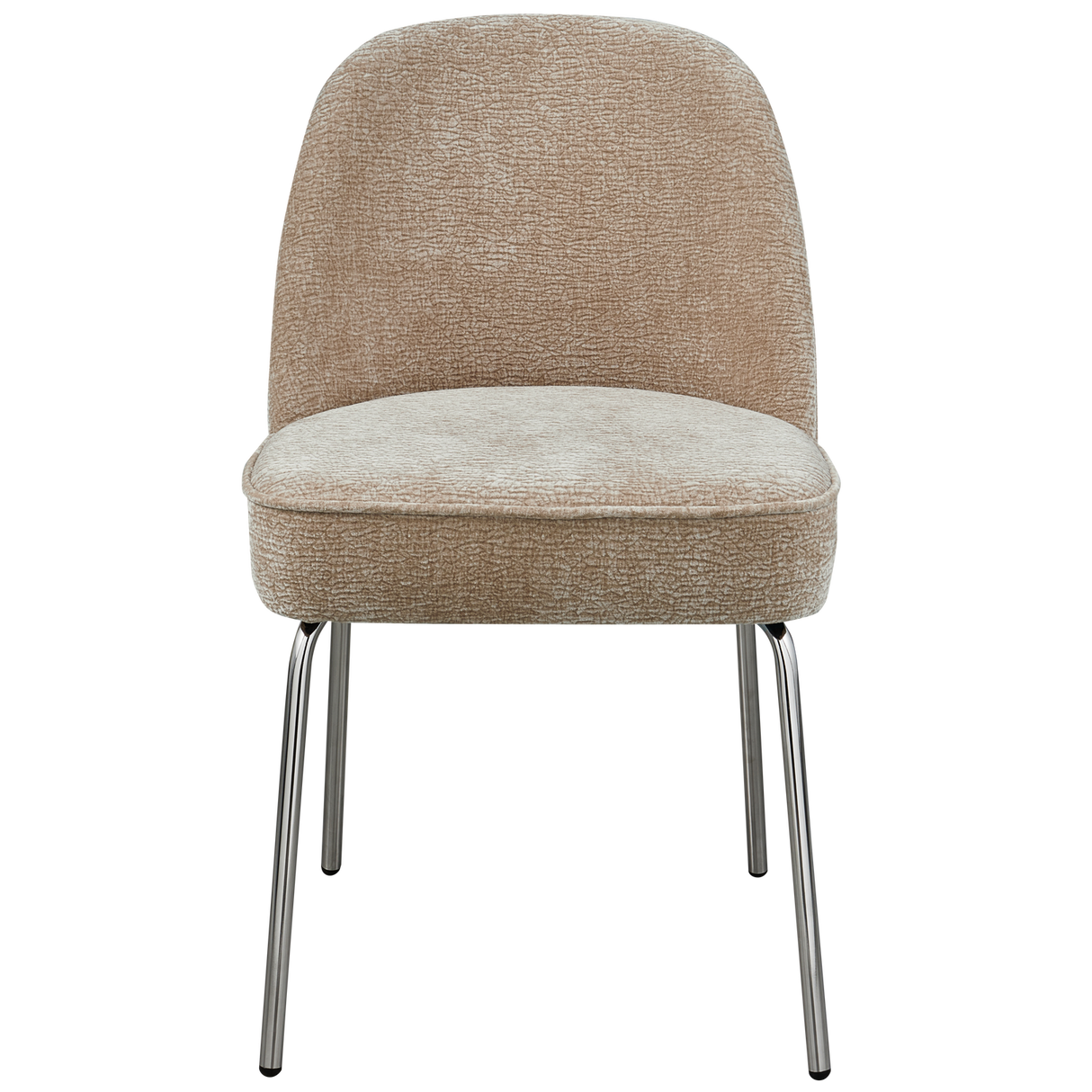 Vogue Eetkamerstoel 3 D Chenille Zand Chrome Poot