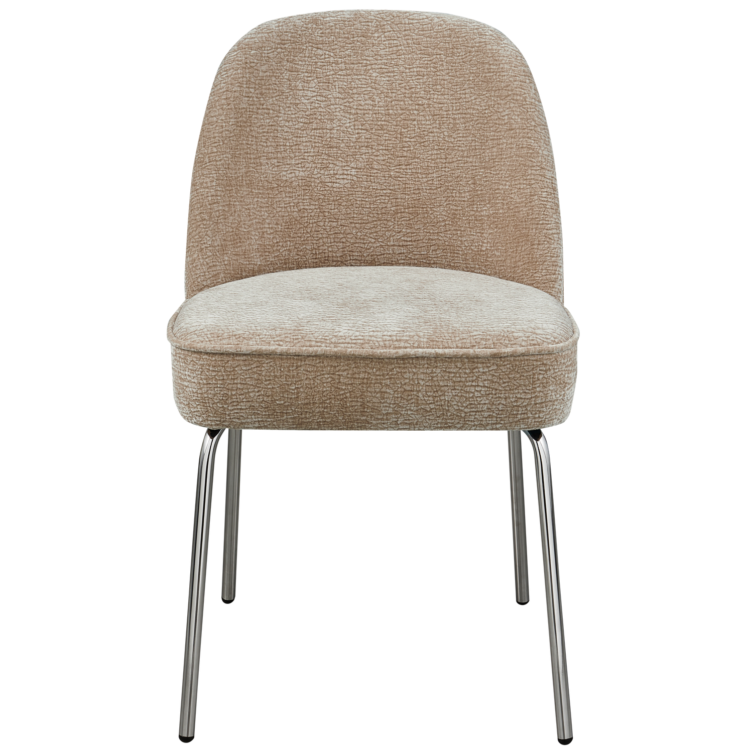 Vogue Eetkamerstoel 3 D Chenille Zand Chrome Poot