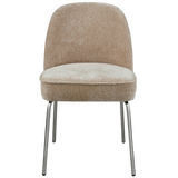 Vogue Eetkamerstoel 3 D Chenille Zand Chrome Poot