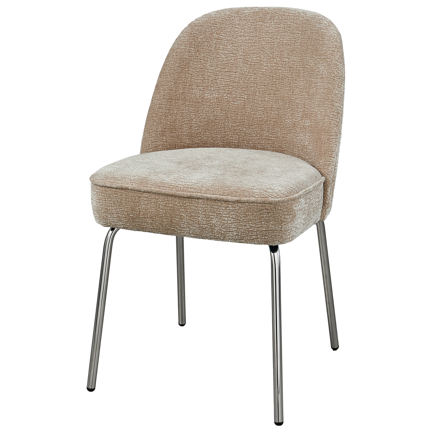 Vogue Eetkamerstoel 3 D Chenille Zand Chrome Poot