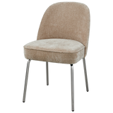 Vogue Eetkamerstoel 3 D Chenille Zand Chrome Poot