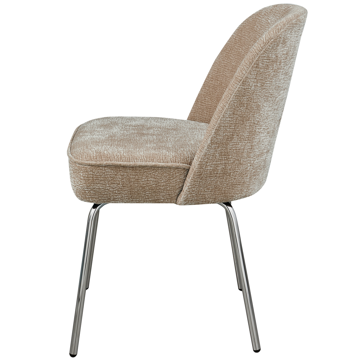 Vogue Eetkamerstoel 3 D Chenille Zand Chrome Poot