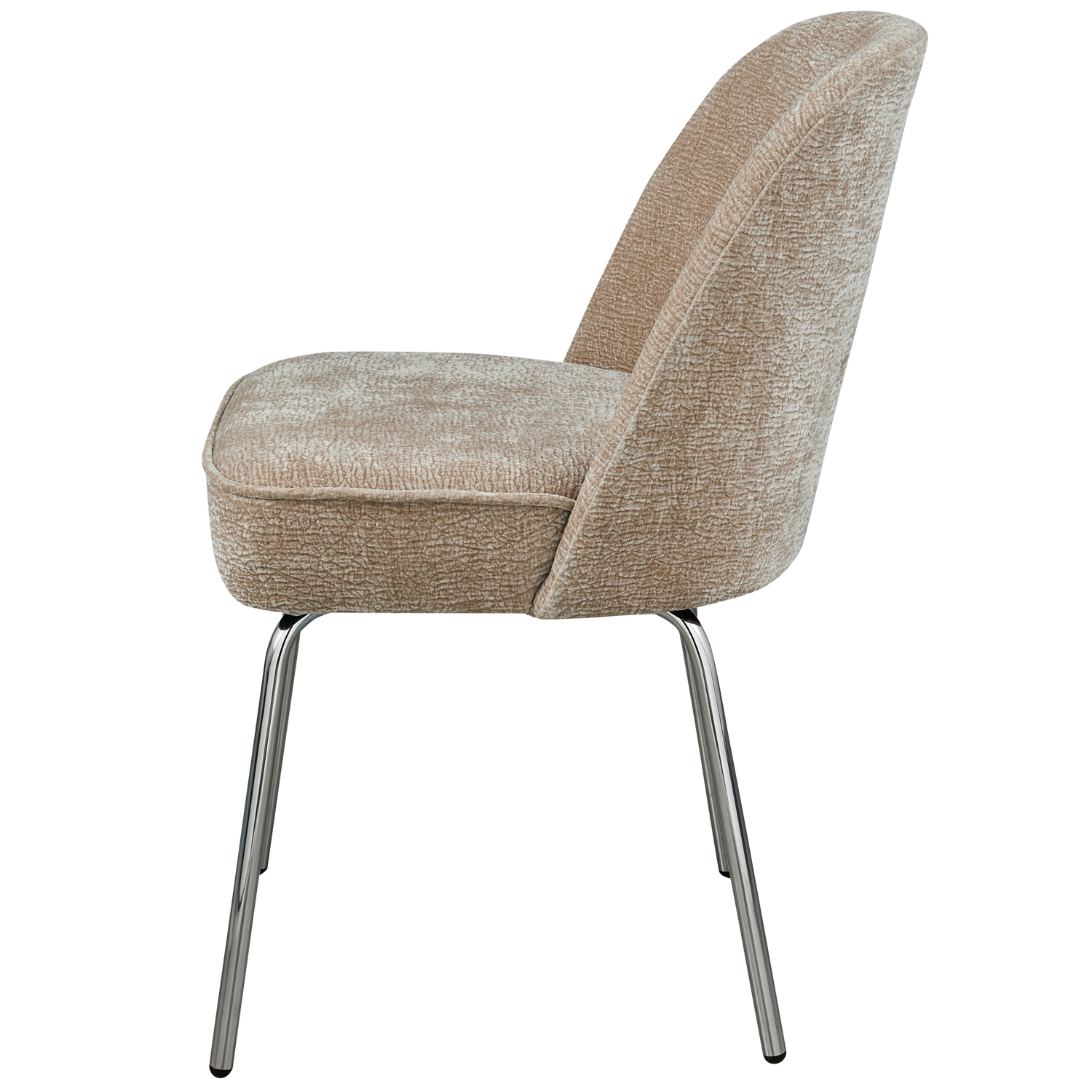 Vogue Eetkamerstoel 3 D Chenille Zand Chrome Poot