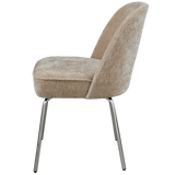 Vogue Eetkamerstoel 3 D Chenille Zand Chrome Poot