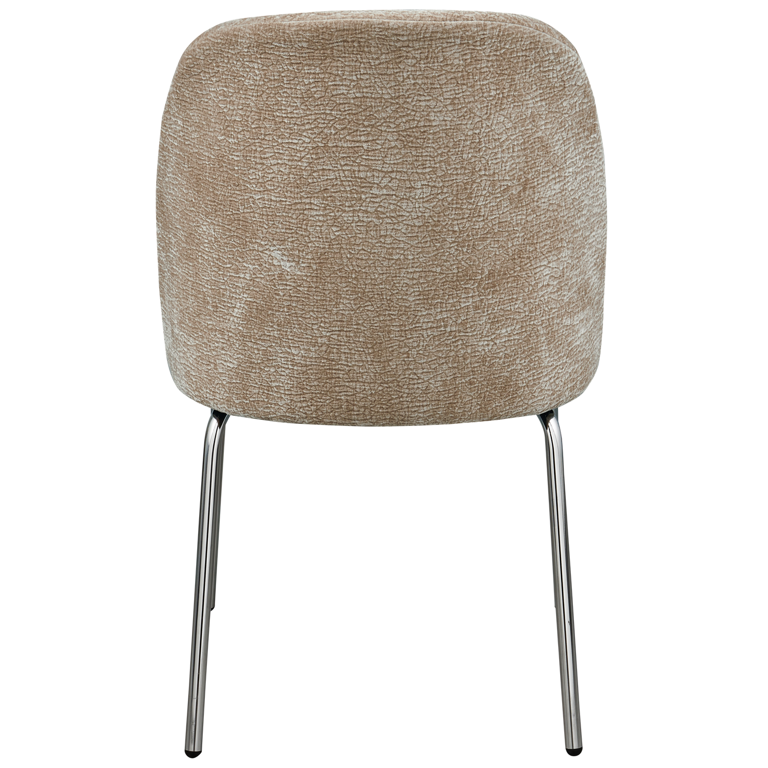 Vogue Eetkamerstoel 3 D Chenille Zand Chrome Poot