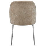 Vogue Eetkamerstoel 3 D Chenille Zand Chrome Poot