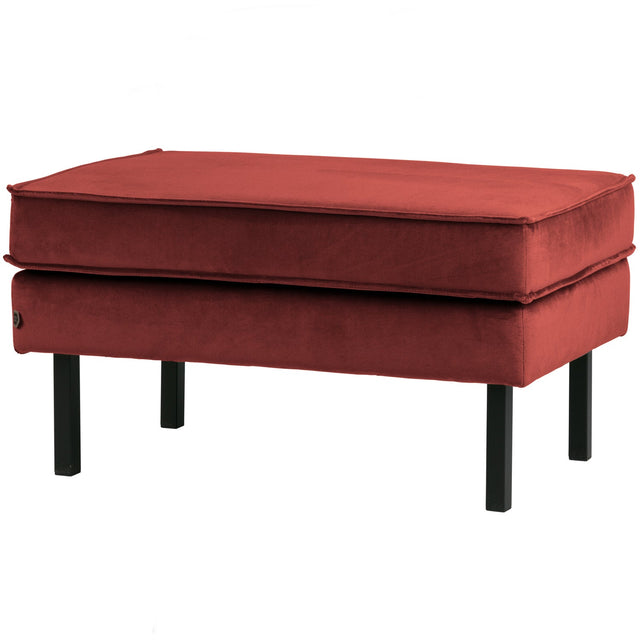 Rodeo Hocker Op Poten Velvet Kastanje