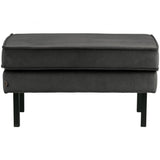 Rodeo Hocker Op Poten Velvet Antraciet