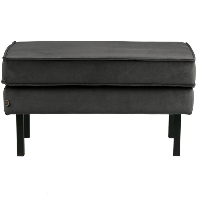 Rodeo Hocker Op Poten Velvet Antraciet